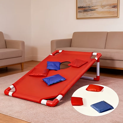 Portable Bean Bag Toss Game Set – 2 Foldable Boards & 12 Bean Bags, Outdoor Party Backyard Camping Game for Kids & Adults | Red & Blue | No Battery Required