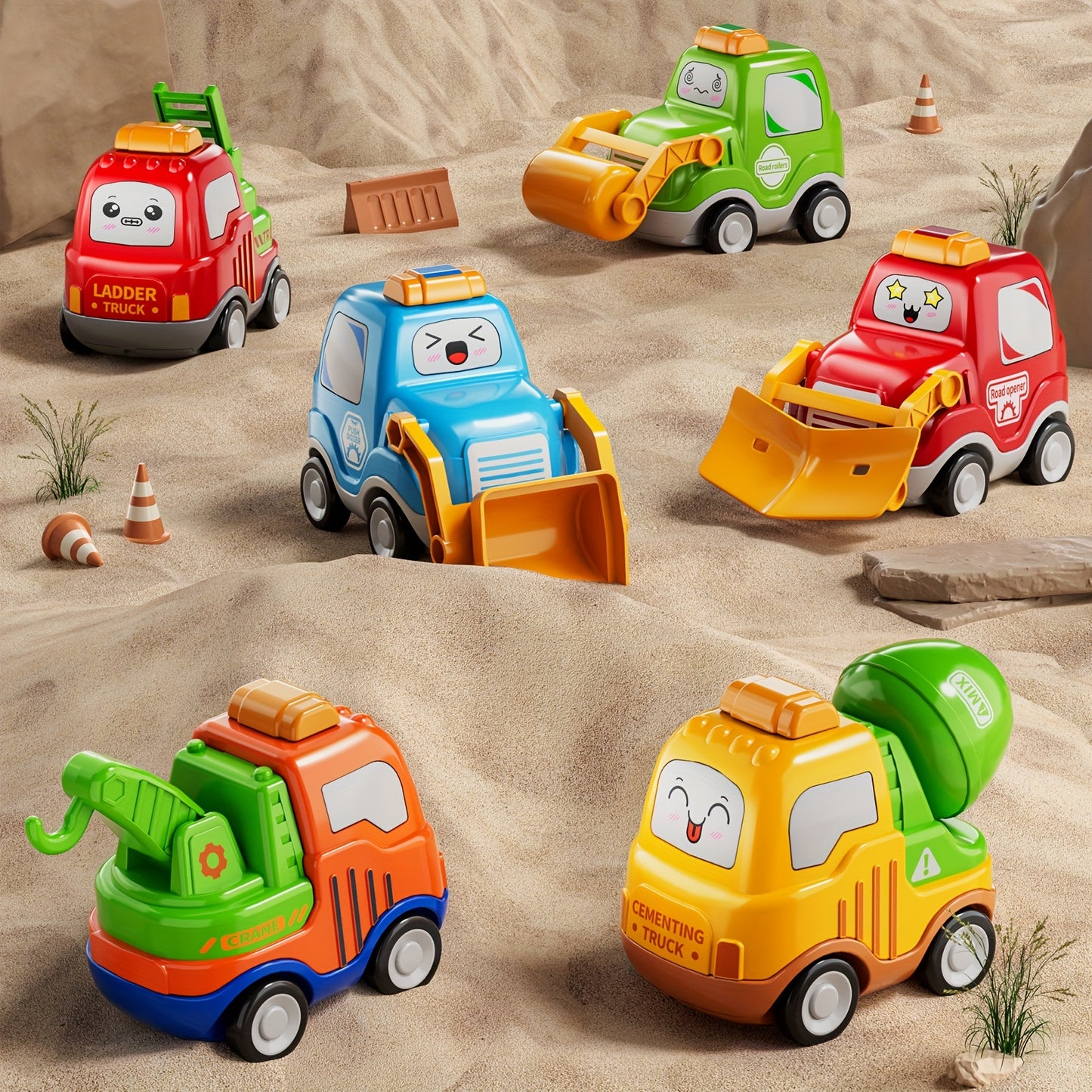 [Birthday Gift] Trucks Toys for Boys Kids, 16.9in Longer Transport Construction Truck with 6 Cars, Car Truck Toys with Lights & Sounds, Birthday Gift for Boys And Girls