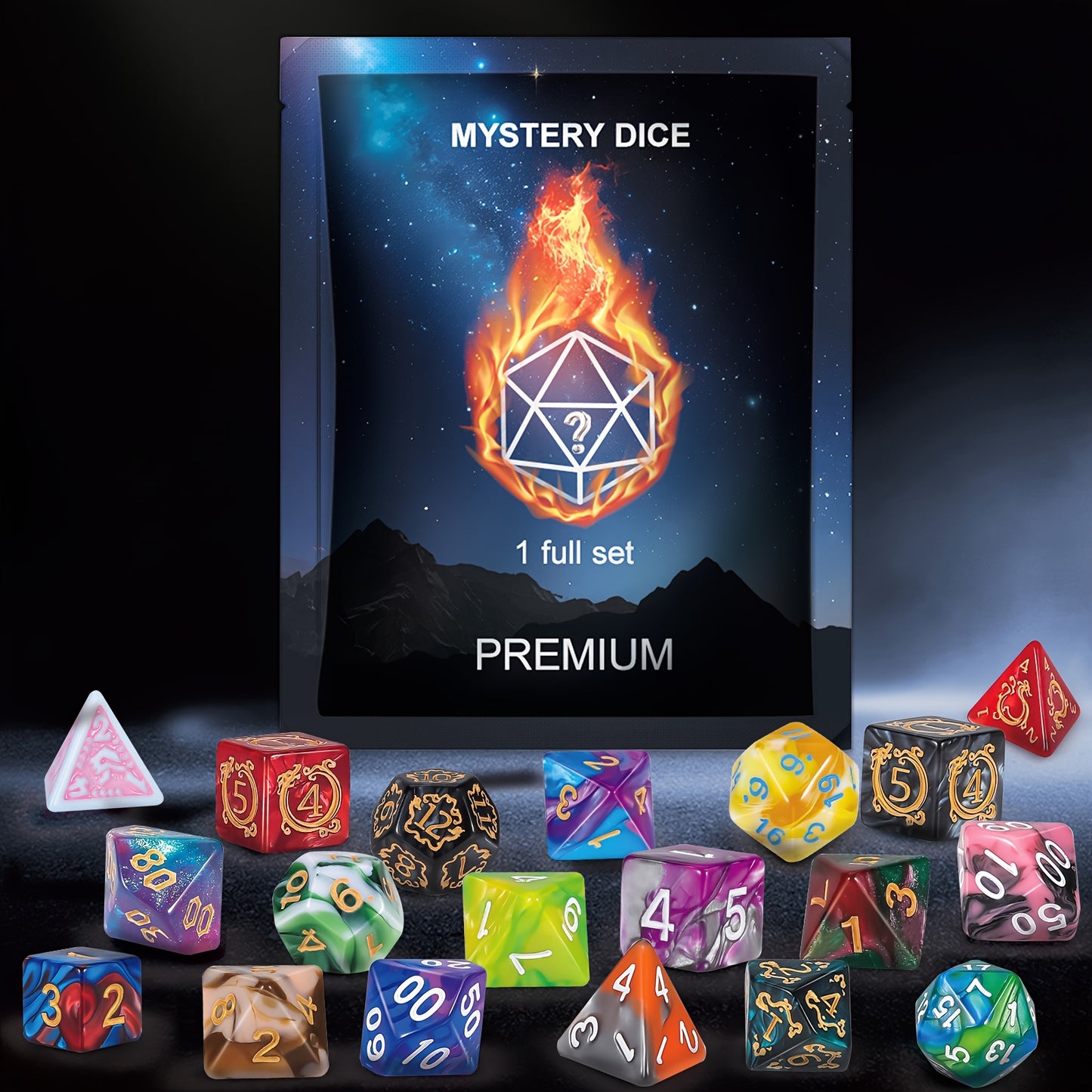 Mystery Dice Blind Box 7-Piece Polyhedral DnD Dice Set – Surprise Boutique Gaming Dice for Dungeons and Dragons, Tabletop RPG, Pathfinder, Party Games, Unique Gamer Gift Ages 14+
