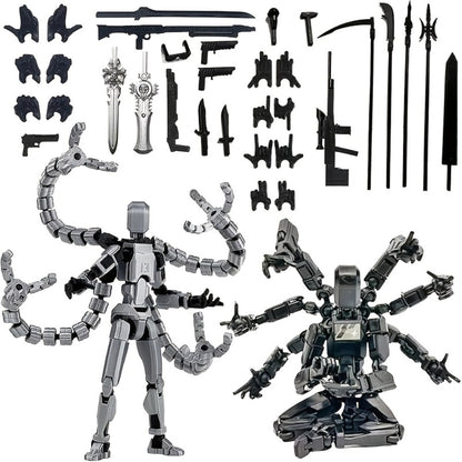 3D Printed Action Figure Set 2pcs T13 – 5.5 Inch Assembled Collectible Desktop Ornament Toy Figures for Game Enthusiasts, Shelf Decor & Gift, Multiple Color Options