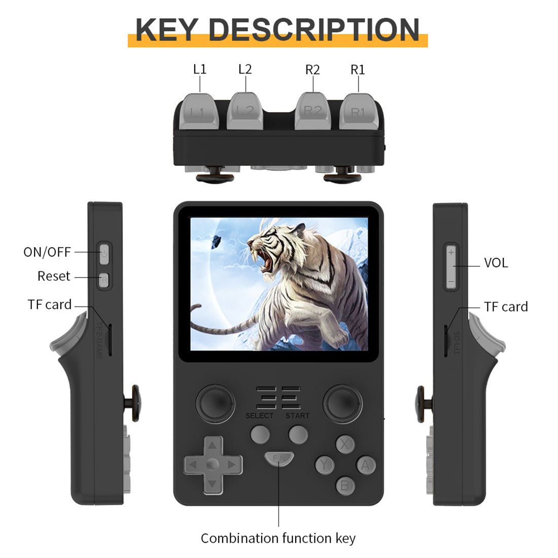 Handheld Game Console Powkiddy RGB20S Retro Gaming Open Source ArkOS Emulator