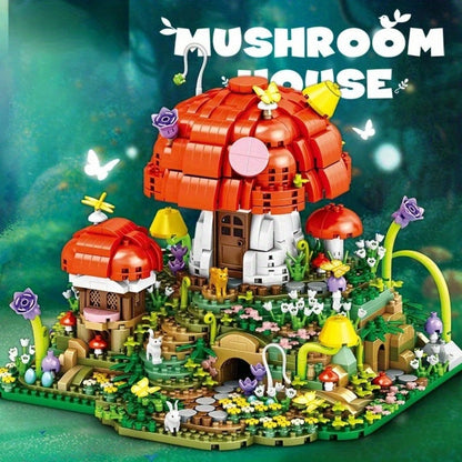Fairy Mushroom House Building Blocks Set 2000+ Pcs – Mythical M-Shaped Miniature Architecture Model 663, Creative Desktop Decoration Display Kit for Adults & Teens, Birthday Gift for Fantasy Lovers
