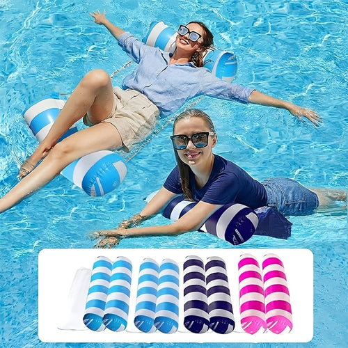 2/4/6 Pack Inflatable Pool Floats for Adults - Classic Striped Swimming Rings, Durable PVC Tube Floats for Pool, Lake And Beach - Summer Water Recreation, Leak-Resistant Design