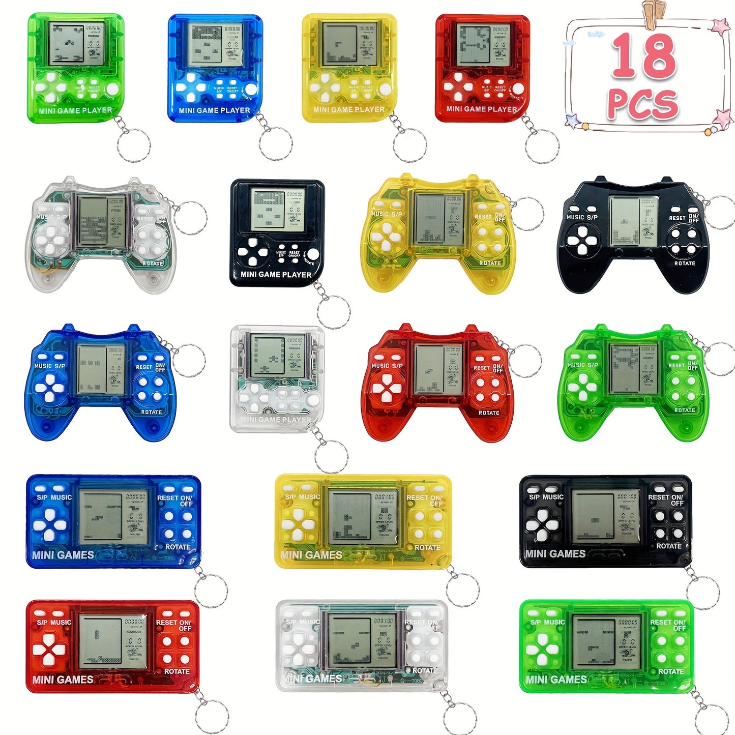 Video Game Party Favors for Kids, Mini Game Keychain for Kids Boys Birthday Supplies Gaming Party Favors Classroom Prizes