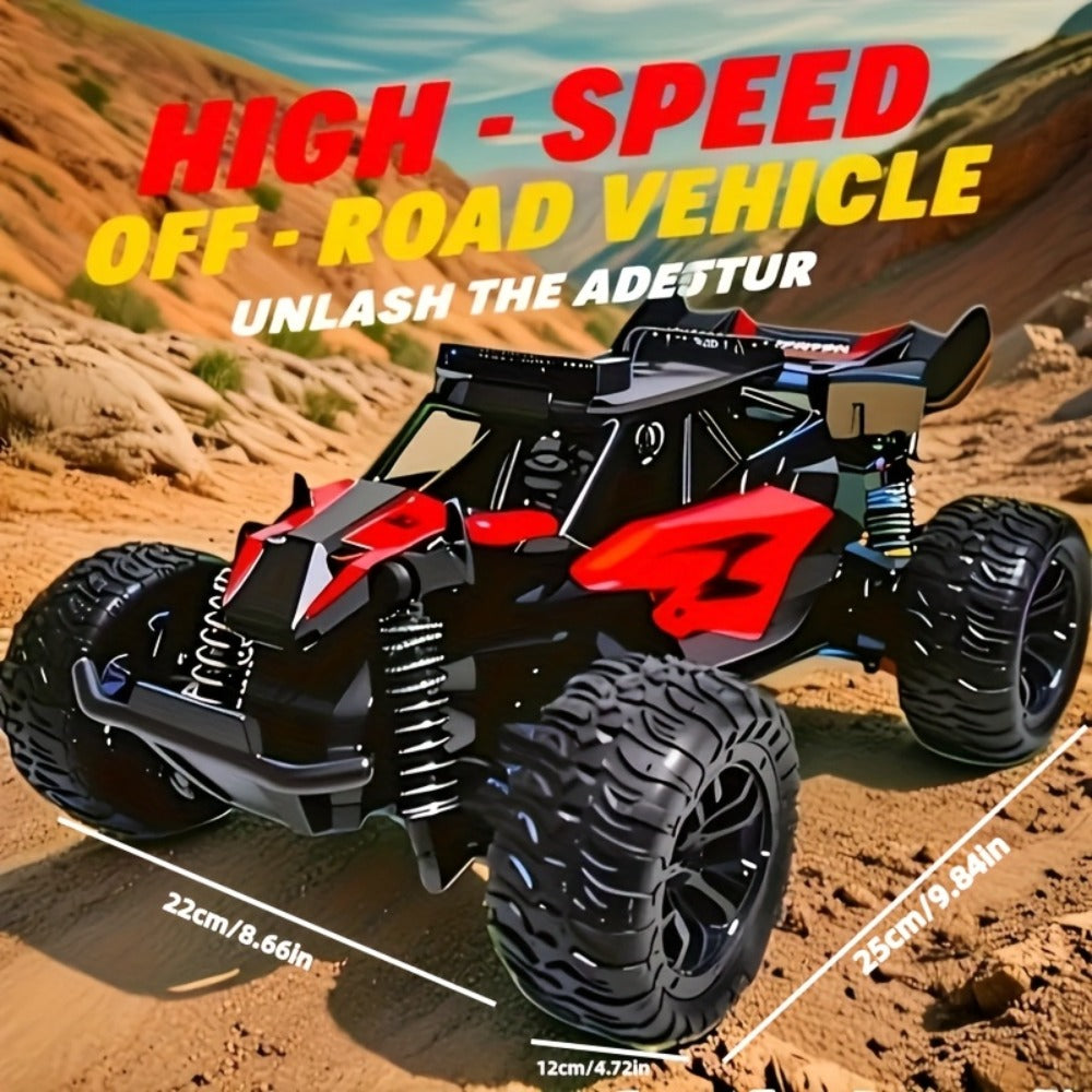 RC Off-Road Car with LED Lights for Kids – High Speed All-Terrain Remote Control Buggy & Off-Road Vehicle, Colorful Light-Up RC Truck for Boys & Girls, Best Birthday Gift