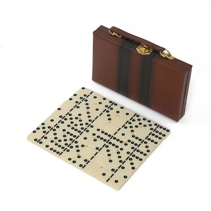 1/2pcs Classic Black Domino Set with 28 Classic Black Dominos, with Case Perfect Holiday Present for Family & Friends, Portable Design for Family And Party Games | Elegant Packaging with Premium Graphics, Ideal for Thanksgiving, Halloween, Christmas