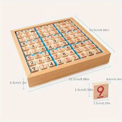 Wooden Sudoku Board Game for Kids & Adults – Logic Brain Teaser Puzzle with Challenge Cards, Number Thinking Educational Family Game, Gift for Christmas Halloween Birthday