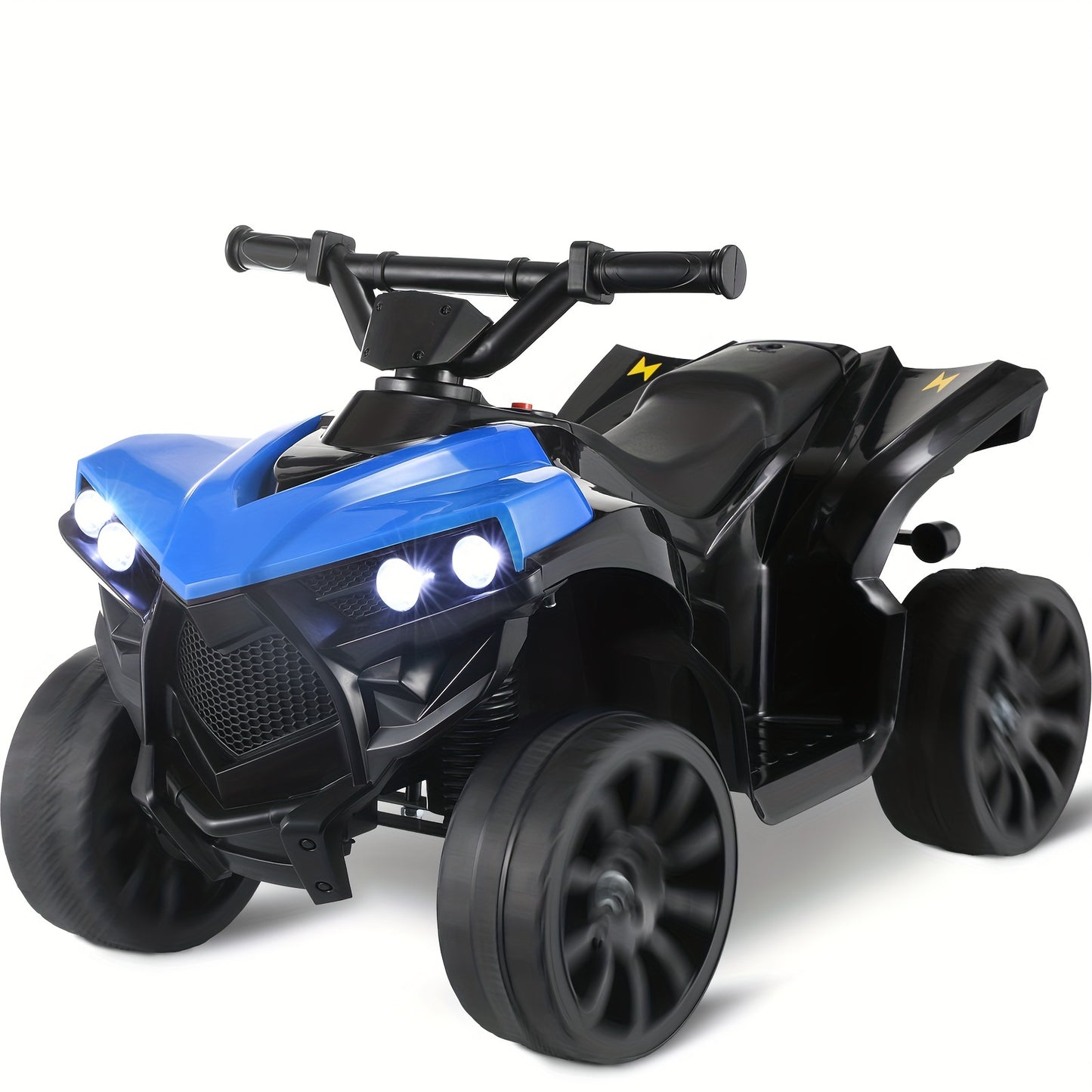 Kids Electric Quad ATV with Headlights & Pedal Accelerator - Sturdy PP Construction, All-Terrain Anti-Slip Tires, 55 lbs Weight Capacity, - Ride-On for Boys & Girls (/Red//Black) - Ideal Birthday/Christmas/Halloween Gift, 1.86 MPH Speed, Design with