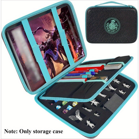 Compatible for D&D Dice Tray Box Compatible for MTG & RPG Tabletop Games - Polyhedral Dice Storage with D20, D12, D10, D8, D6, D4 Holder for DND Miniatures Accessories (///)