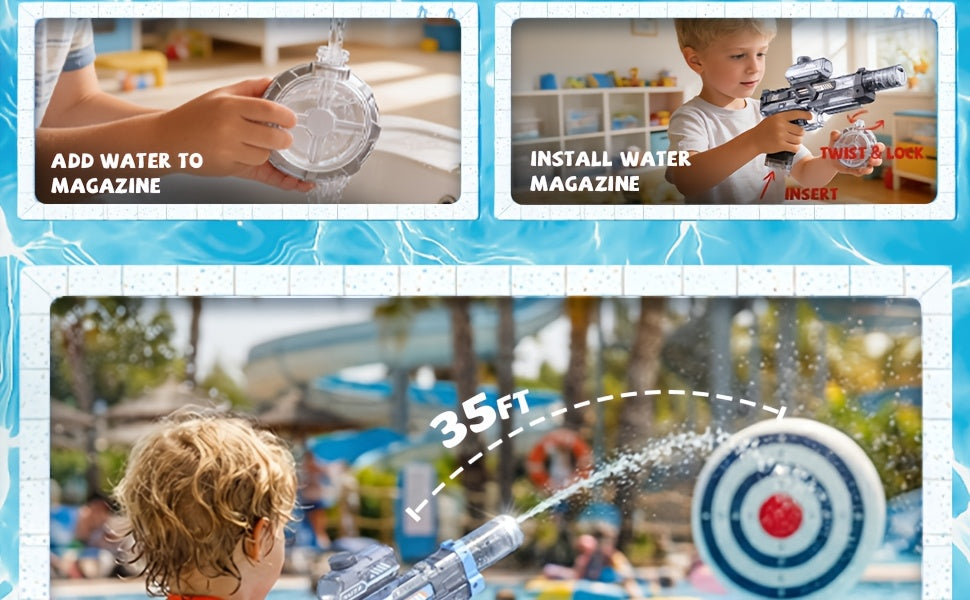Electric Water Gun Automatic Squirt Guns for Boys And Girls with Sound, High Capacity Water Blaster with Long Range for Kids Ages 3-6, Summer Outdoor Pool Beach Party Toys Gift