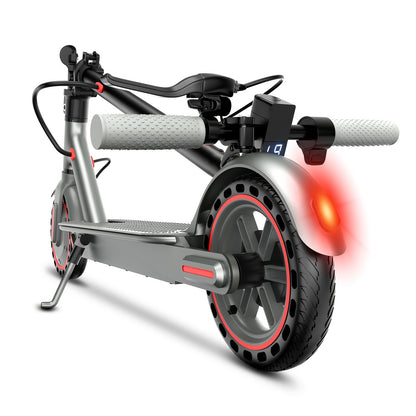 [Foldable Electric Scooter] Long-Range Adult Electric Scooter with a Powerful 350W Motor, Top Speed of 19 Mph, Up to 21 Miles of Range, 8.5-Inch Solid Tires, Foldable Commuter Electric Scooter with APP Control, Dual-Brake System, LED Lights, And Portable