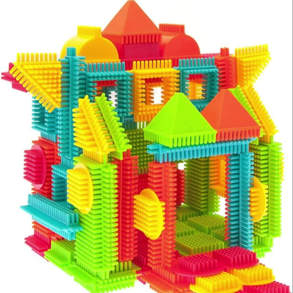 Hedgehog Building Blocks 150 Pieces – Soft Interlocking Bristle Blocks STEM Educational Toy for Toddlers & Preschool Kids, Creative Construction Playset, Birthday Gift for Boys & Girls Ages 3+