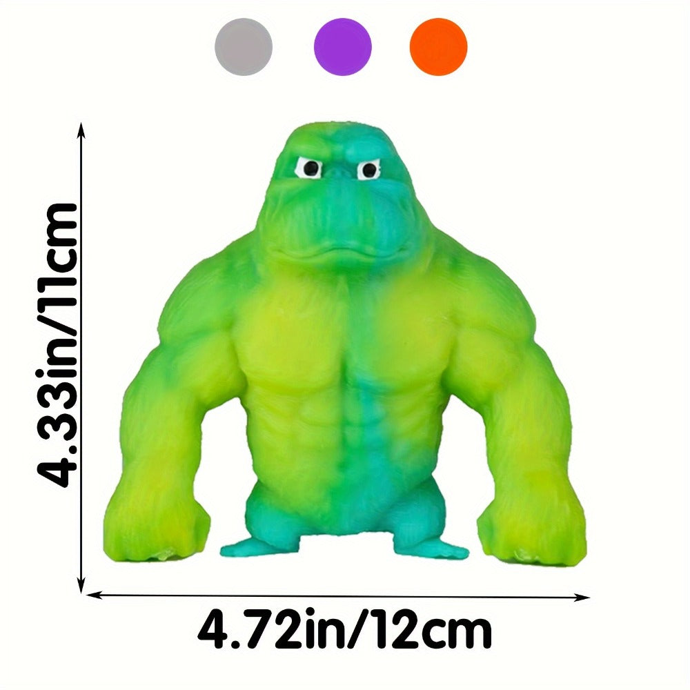 Squishy Monkey Stretchy Fidget Toy 4pcs – Mega Gorilla Squish & Stretch Stress Relief Toy, PVA Sponge Filling, Random Colors, Fun Kids Sensory Toy Party Favor Gift