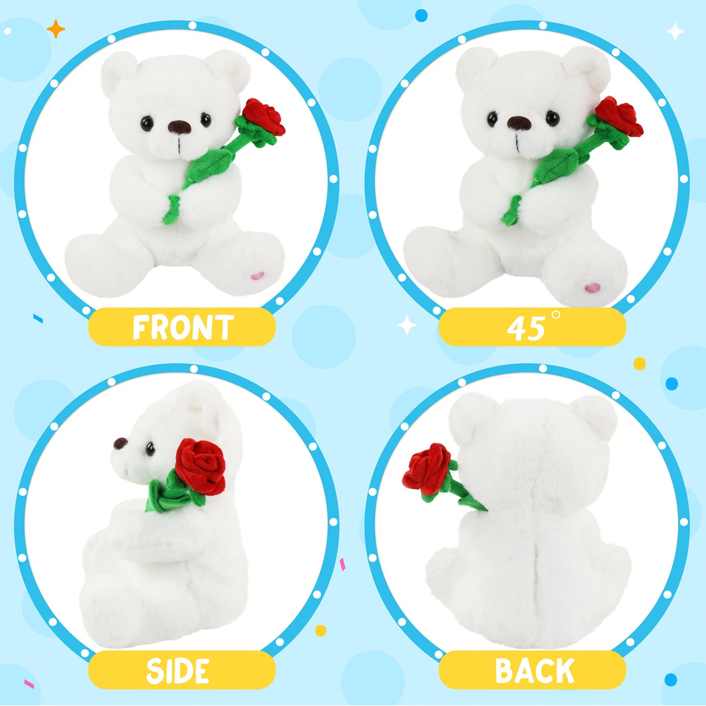 Glowing Rose Bear Plush Toy (Without Battery), Happy Mother'S Day Gift Cute Soft Stuffed Animal with Lights, Birthday Party Gifts Toy for Lover, Valentine'S Day Decor, Playing Companion Doll