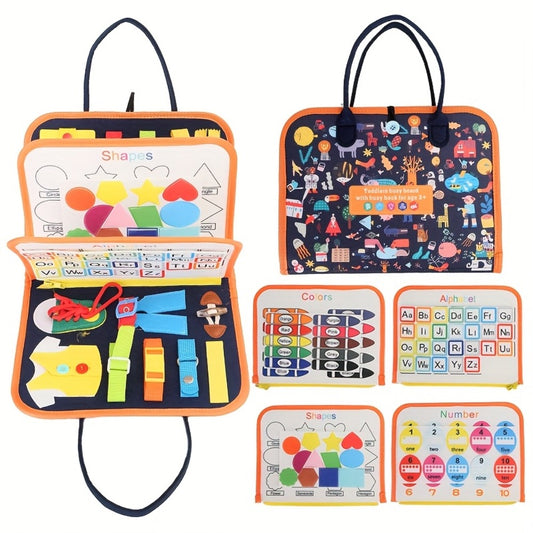 Busy Board, Toddler Travel Toys Sensory Toys, Learning Toys Educational Toys Gift for Toddlers 1 2 3 4, Activities Board