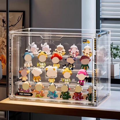 4 Tiers/ 3 Tiers Clear Display Case for Figures with 3/ 2 Adjustable Dividers, Acrylic Storage Organizers Box with Magnetic Door, Dust-Proof Showcase for Collectibles Action Figure