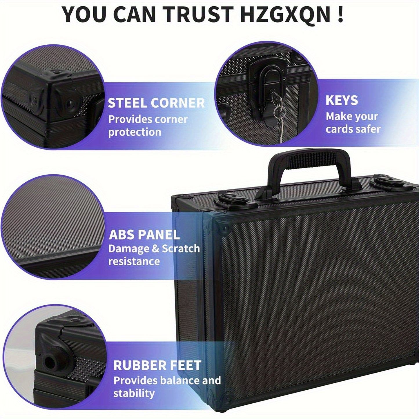 Top Loads Storage Box for 3"x4" 35pt Rigid Cards, Holds 600+ Top Loads, Sports Card Storage Case Organizer, Trading Card Storage Box with Lock