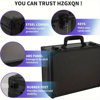 Top Loads Storage Box for 3"x4" 35pt Rigid Cards, Holds 600+ Top Loads, Sports Card Storage Case Organizer, Trading Card Storage Box with Lock