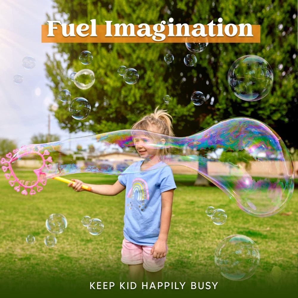 18pcs Giant Bubble Wands Set Bulk, Large Bubble Maker with Tray & Solution, Summer Outdoor Kids Toys, Perfect for Easter Party Favors, Birthday Gifts & Outdoor Game Activities