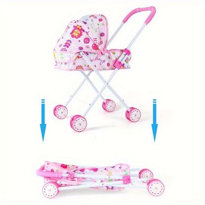 Baby Doll Set with Stroller 12 Realistic 11 Inch Baby Dolls + Doll Accessories – Pink or Purple Doll Car Included, Ultimate Nurturing Play Gift for Girls Kids Ages 3+ Holiday Birthday Christmas