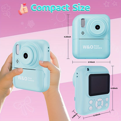 Camera Paper/New Instant Print Digital Camera, 1080P 2.4 Inch Screen Super Cute Instant Camera with 3 Rolls Print Paper & 32GB Card, Camera Paper, Card Readers and a 32GB Memory Card Can Be Purchased Separately, Digital Camera Kids Gift for Kids 3-12