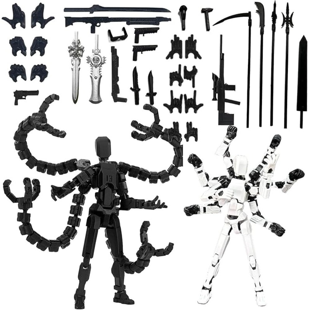 3D Printed Action Figure Set 2pcs T13 – 5.5 Inch Assembled Collectible Desktop Ornament Toy Figures for Game Enthusiasts, Shelf Decor & Gift, Multiple Color Options