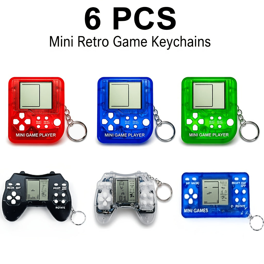 24/18/12/6pcs [Game Keychains] Mini Game Keychains | Video Game Party Favors for Kids, Boys' Birthday Supplies Gaming Party Favors Classroom Prizes Random Color