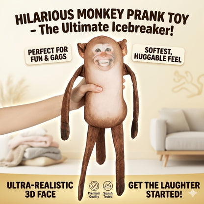 Magnetic Monkey Plush Toy 9.8 Inch — Hanging Fridge Magnet Stuffed Animal, Funny Gag Gift & Meme Decor for Office, Home & Party, Mischief Monkey Prank Accessory for Adults & Kids
