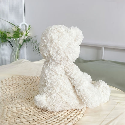 White Teddy Bear Plush Loving Heart – Soft Cute Stuffed Animal for Baby Girls Women, Kawaii Bear Toy, Birthday Valentine's Day Christmas Baby Shower Holiday Gift for Kids Toddlers