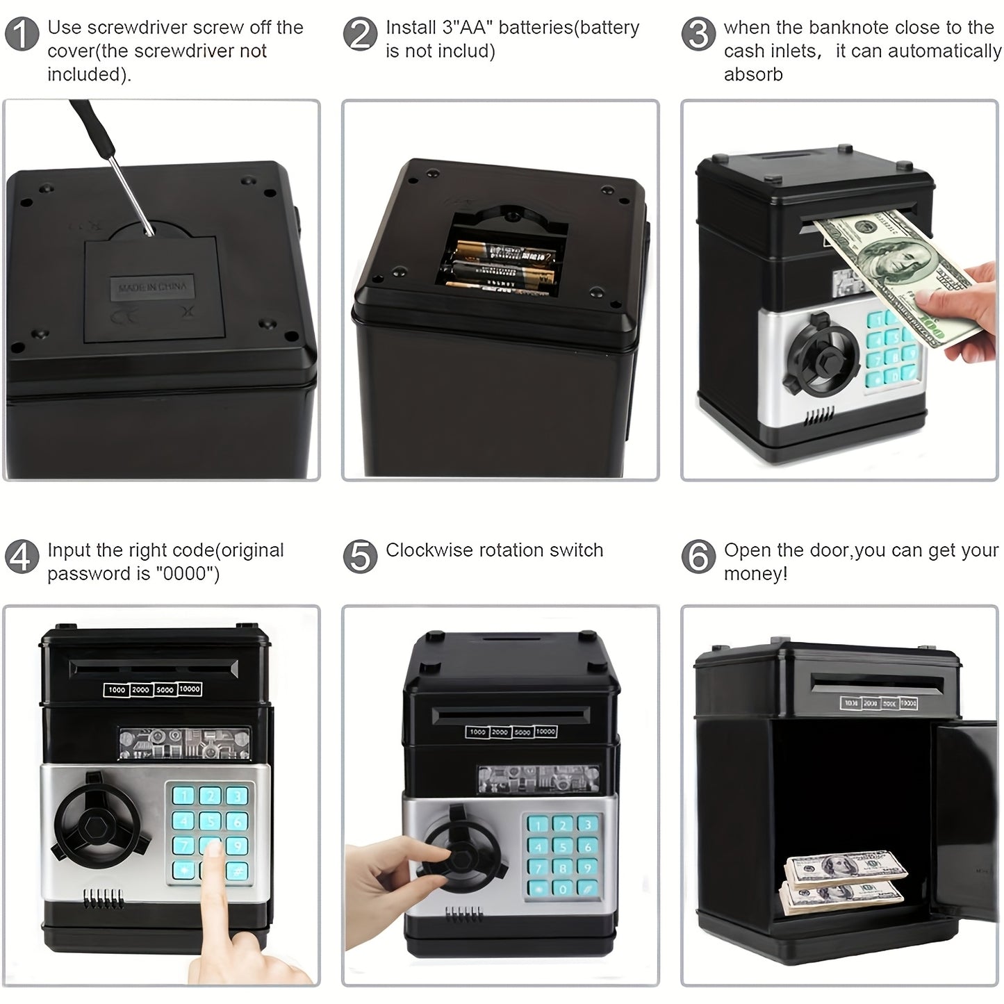 Piggy Bank Cash Coin Can ATM Bank Electronic Coin Money Bank For Kids-Hot Gift