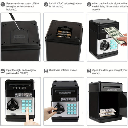 Piggy Bank Cash Coin Can ATM Bank Electronic Coin Money Bank For Kids-Hot Gift