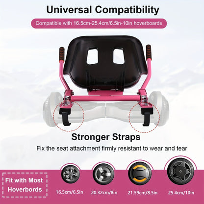 Hoverboard Go Kart Seat Attachment Buggy Conversion Kit 6.5-10 Inch Self-Balancing Scooter 360 Front Wheel Off-Road Tires Shock Absorber Kids Gift No Hoverboard White Black Blue Pink Purple