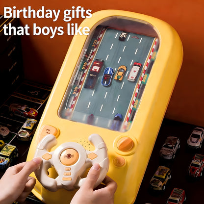 [Great Gift] Cool Racing Simulator Steering Wheel Toy for Boys & Girls, 200 Game Levels with Realistic Sound & HD Graphics, Interactive Parent-Child Educational Toy, Great Gift for Independence Day, Summer Party, Family Events & Back to School