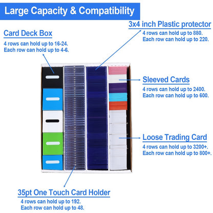 Trading Card Storage Box 3200 Count – Bulk Card Organizer for Baseball Football Basketball Pokemon MTG Sports Cards Available in 1 4 or 6 Pack
