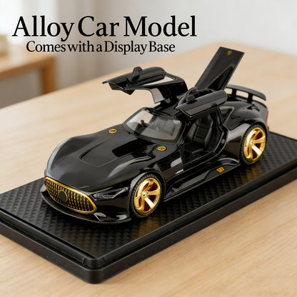 Mercedes-Benz GT Supercar Model with Gull-Wing Doors - Zinc Alloy Collectible, High-Detail Static Display, Perfect Birthday/Christmas Gift for Car Lovers