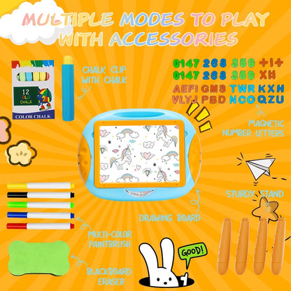 Magnetic Doodle Board Double Sided for Kids – Portable Foldable Drawing Writing Easel with Teaching Supplies Creative Toy Gift for Boys Girls Toddlers Ages 3+ Birthday Christmas
