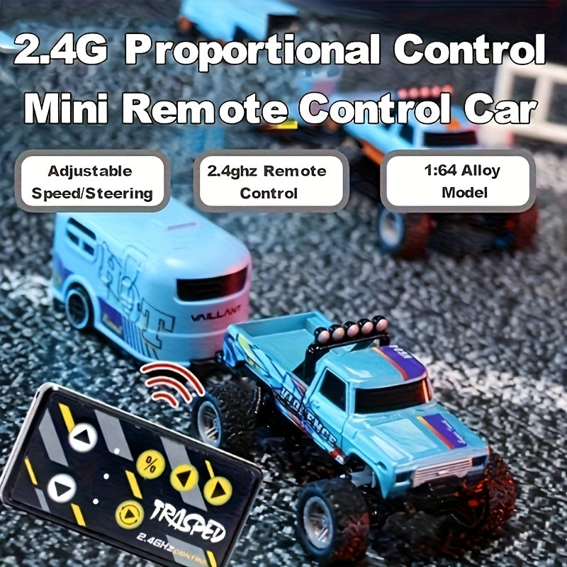 [High-Speed Mini RC Car] 1/64 Mini Alloy Off-road Climbing RC Car | 2.4GHz High Speed Die-cast Monster Truck with Shock Absorber - Toy Gifts for Adults and Children