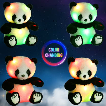Light Up Panda Stuffed Animal with LED Glow — Kawaii Panda Bear Plush Toy 7 Inch & 10 Inch for Baby Toddler Kids Boys Girls | Soft Hugging Nightlight Doll | Birthday Christmas Easter Baby Shower Gift