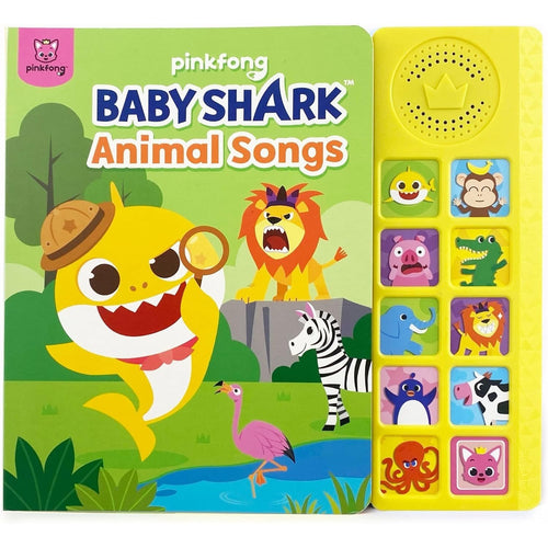 Baby Shark Animal Songs 10 Button Sound Book, Pinkfong Baby Shark Nursery Rhymes Children's Sound Books, Interactive Learning Books for Toddlers, Learning & Education Toys, Baby Shark Gifts for Kids