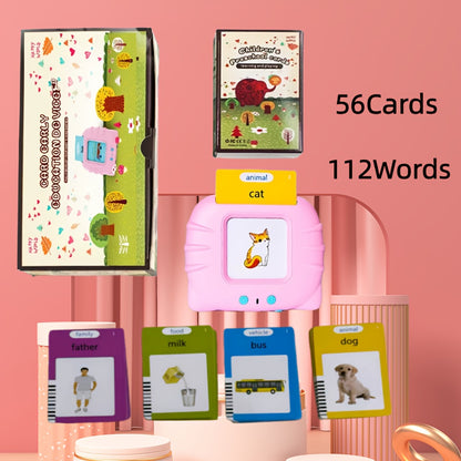 [Festival/Birthday Gifts] English Speaking Cards, Bilingual Learning Toys, Containing 56 Cards with 112 Visual Words, 112 Cards with 224 Visual Words, Blue And Pink Children's Sensory Education Festival/Birthday Gifts