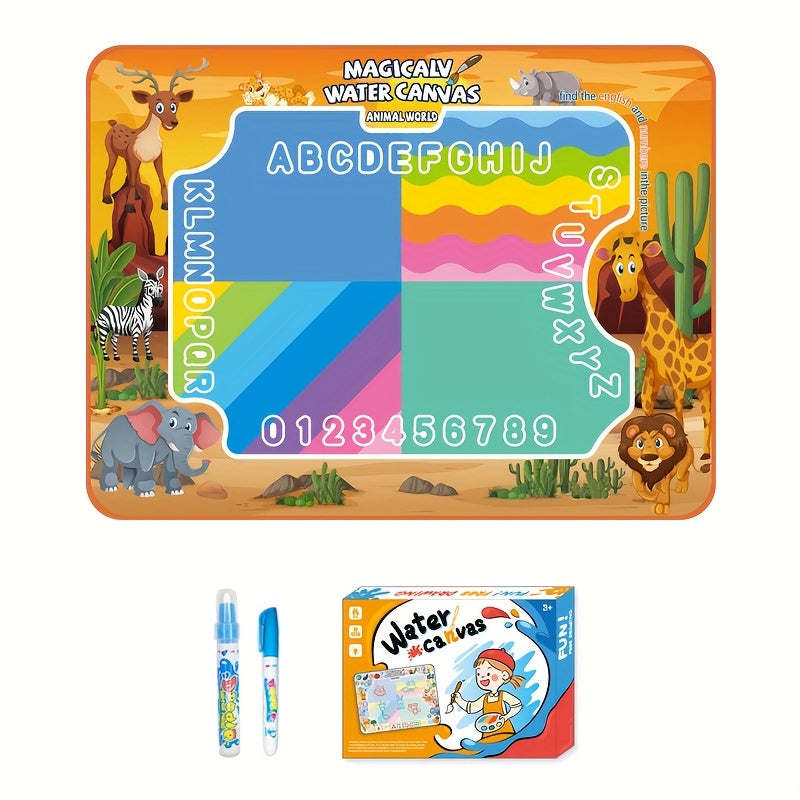 Magical Water Canvas: Day Gift, Reusable Drawing Toy Set, Art And Crafts, Puzzle Toy Set, Age 3+, 80X600 Cm/39.37X31.5 Inches