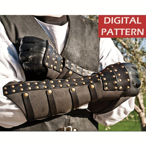 Medieval Rivet Wrist Guard Leather Bracer – Viking Renaissance Retro Arm Guard with Riveted Detail for Men, Halloween Cosplay, LARP, Renaissance Fair, Father's Day & Christmas Gift