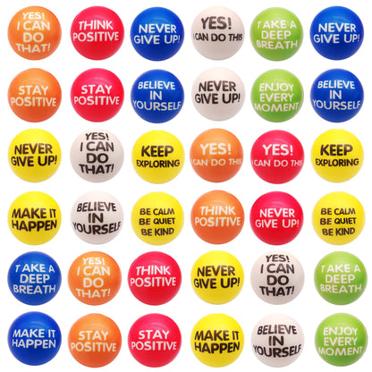 [Inspirational Sponge Balls] 30-Pack Inspirational Slogan Sponge Balls | 6.3cm Diameter, Classroom, Office, Team Building, Encouragement Reward, Creative Fun Hand Fitness Relaxation Ball, Party Event, Christmas Gift
