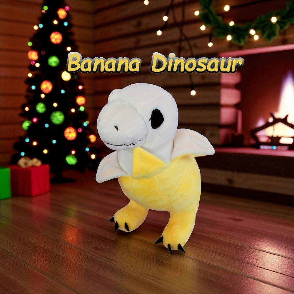 Stuffed Dinosaur Plush Toy Banana Dino 9.5 Inch Kawaii Cartoon T-Rex Soft Plushie Pillow Cute Animal Stuffed Doll Birthday Gift for Kids Girls Boys Room Decor