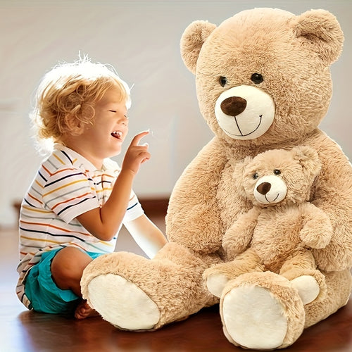 Giant Teddy Bear Stuffed Animal, Large Teddy Bear Mommy with Baby, Big Teddy Bear Stuffed Bear for Kids, Girlfriend On Mother's Day, Valentine, Christmas, Baby Shower, Light Brown