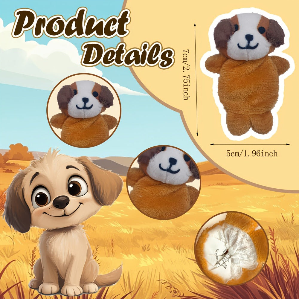 1 Set Soft Plush Animal Finger Puppets with Expressive Eyes, Nose & Mouth - Multi-Color Options (Pink, Blue, Grey, White, Yellow, Green, Red, Black, Beige) - Mini Plush Figures with Fluffy Ears & Posable Arms for Kids Puppet Shows, Birthday Party Favors,