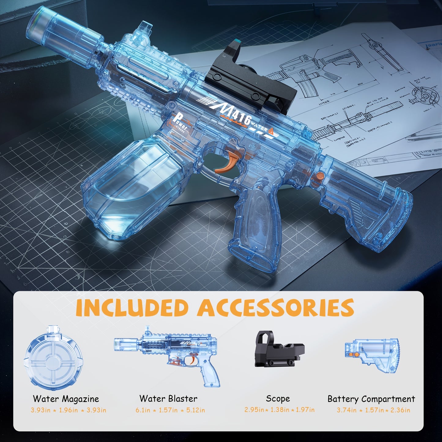 Electric Water Gun for Kids Ages 3-6, Auto Squirt Guns Toys, Large Tank with Sound & Light, Summer Outdoor Pool Beach Party Toys. Birthday Gifts for Boys Girls.