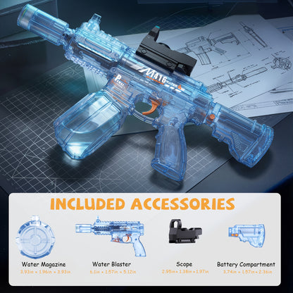 Electric Water Gun for Kids Ages 3-6, Auto Squirt Guns Toys, Large Tank with Sound & Light, Summer Outdoor Pool Beach Party Toys. Birthday Gifts for Boys Girls.