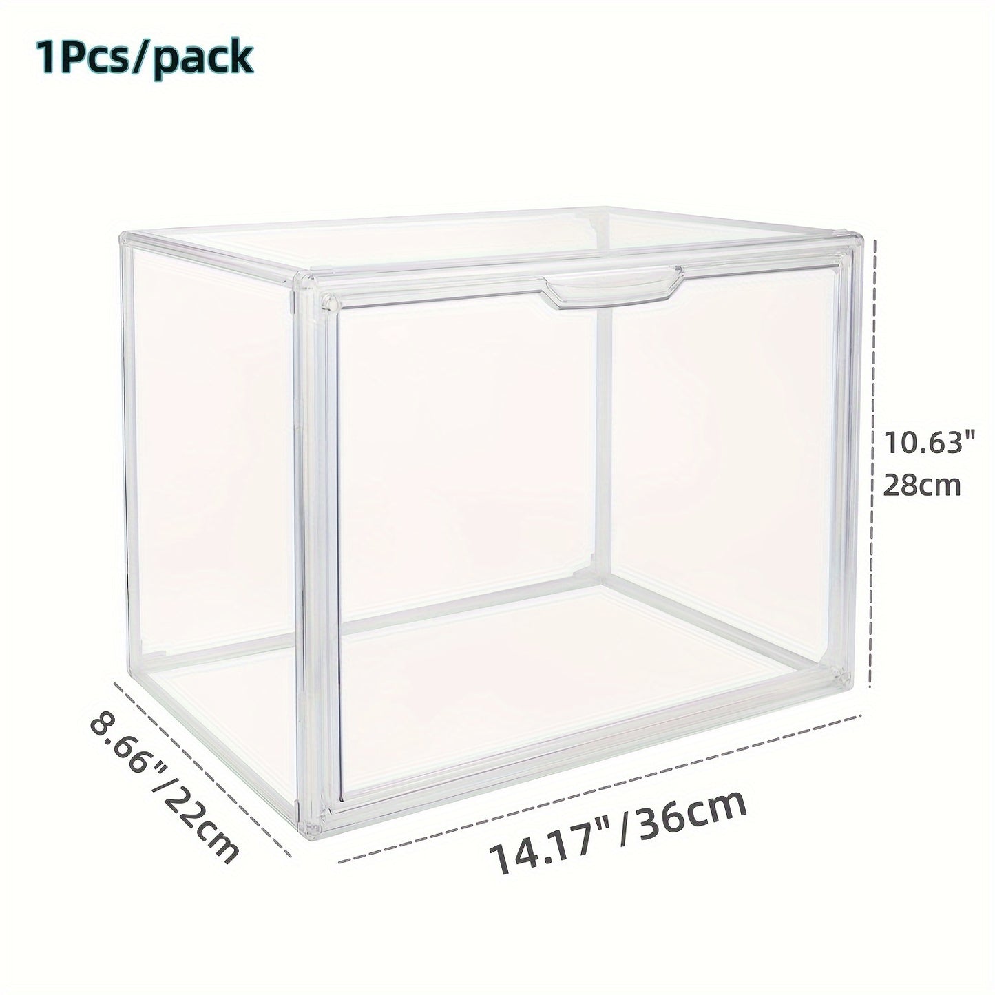 3pcs Clear Display Case Dustproof Storage Bins Containers Organizer Bag Show Box For Collectibles/ Car Model
