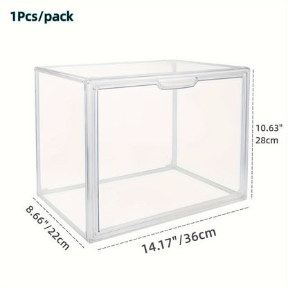 3pcs Clear Display Case Dustproof Storage Bins Containers Organizer Bag Show Box For Collectibles/ Car Model